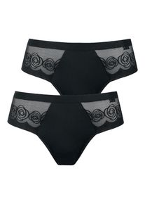 Brasilslip LISCA "2er Pack Brasilslip Ruby", Damen, Gr. 42, schwarz, Obermaterial: 77% Polyamid PA. 23% Elasthan EL., Unterhosen Brasilslip