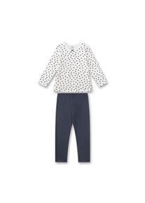 Schlafanzug Sanetta "Pyjama Schlafanzug Herzen Pyjama Kids lang 1er Pack", M&auml;dchen, Gr. 116, bunt (wei&szlig;, dunkelblau), Obermaterial: 100% Baumwolle CO., Homewear-Sets Schlafanzug