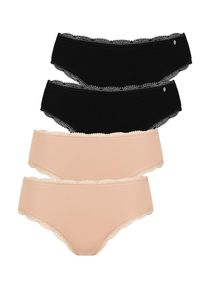 Brasilslip LISCA "4er Pack Damen Brazilian Slip Everyday", Damen, Gr. M, bunt (schwarz, pearl shell), Obermaterial: 75% Baumwolle CO. 15% Polyamid PA. 10% Elasthan EL., Unterhosen Brasilslip