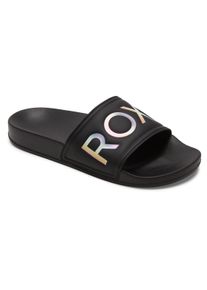 Sandale Roxy "Slippy Ii", Damen, Gr. 8(38), schwarz (schwarz geo), Obermaterial: 100% Synthetikmaterial / Futter: 100% Textil / Au&szlig;ensohle: 100% EVA., Schuhe Sandale