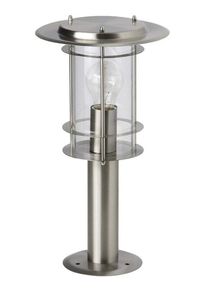 Sockelleuchte Brilliant "YORK", silber (edelstahlfarben), H:40cm, Leuchten, Sockelleuchte, 40cm H&ouml;he, E27 max. 40W, LED geeignet, aus rostfreiem Edelstahl