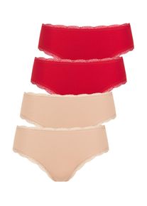 Brasilslip LISCA "4er Pack Damen Brazilian Slip Everyday", Damen, Gr. XL, bunt (pearl shell, rot), Obermaterial: 75% Baumwolle CO. 15% Polyamid PA. 10% Elasthan EL., Unterhosen Brasilslip