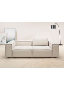 2-Sitzer Home Affaire "Watertown, modernes Sofa 246 cm breit, auch in Feincord", beige (nature), B:246cm H:68cm T:118cm, 94% Polyester, 6% Nylon, Sofas, 2-Sitzer, stilvolles Sofa f&uuml;r 2 Personen mit extra breiter Sitzfl&auml;che