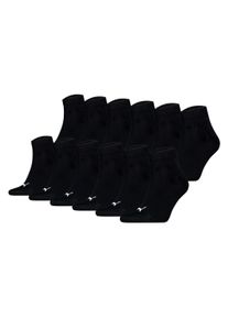 Kurzsocken Puma "Socken Quarter Plain ECOM 12P 12er Pack", Damen, Gr. 39-42, schwarz, Obermaterial: 68% Baumwolle CO. 18% Polyamid PA. 12% Polyester PES. 2% Elasthan EL., Socken Kurzsocken