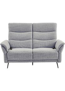 2-Sitzer Home Affaire "Aventis Sofa mit motorischer Relaxfunktion, Breite 161 cm", grau (navy), B:161cm H:108cm T:96cm, 76% Polyacryl, 24% Polyester, Sofas, 2-Sitzer, inkl. ergonomische Lehne, echter R&uuml;cken & saugroboterfreundliche Kufen