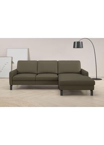 Ecksofa Home Affaire, braun (light, braun), B:244cm H:86cm T:164cm, 100% Polyester, Sofas, Ecksofa, inkl. saugroboterfreundliche H&ouml;he & schmale Armlehnen