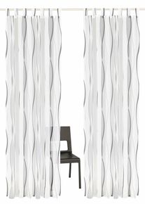 Gardine OTTO HOME "DIMONA" Gr. 2, wei&szlig; (wei&szlig;, silbergrau), B:140cm H:175cm, Voile, Polyester, Gardinen, Gardine, 2-er Set, Voile, Polyester, Wellen, Topseller