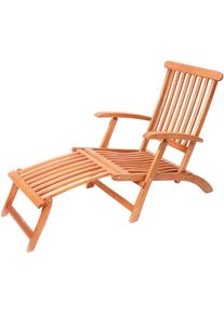 Gartensessel Merxx "Deck Chair", rot (rotbraun), B:58cm H:92cm T:144cm, Sessel, Gartensessel, Eukalyptusholz, verstellbar, klappbar