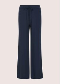 Madeleine Mode Jerseyhose MADELEINE "Jerseyhose Schlupfhose mit Tunnelzug", Damen, Gr. 18, N + K Gr, blau (marine), Obermaterial: 62% Viskose CV. 30% Polyamid PA. 8% Elasthan EL., Modern, weit, Hosen Jerseyhose, Jerseyhose mit weitem Bein