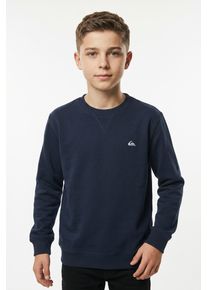 Sweatshirt Quiksilver "BASIC CREW YOUTH", Jungen, Gr. 12 (146/152), blau (navy blazer), Jersey, Obermaterial: 60% Baumwolle, 40% Polyester, unifarben, Rundhals, weit B&uuml;ndchen, Sweatshirts Sweatshirt