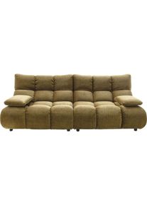 3-Sitzer Home Affaire "Cozy Bubble, mit klappbaren Armlehnen, Breite 220cm", braun (messing), B:220cm H:85cm T:108cm, Sofas, 3-Sitzer, mit eleganter Steppung, Rundumbezug & weicher Polsterung