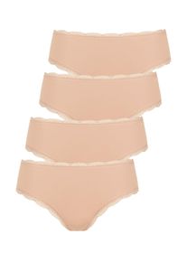 Brasilslip LISCA "4er Pack Damen Brazilian Slip Everyday", Damen, Gr. L, beige (pearl shell), Obermaterial: 75% Baumwolle CO. 15% Polyamid PA. 10% Elasthan EL., Unterhosen Brasilslip