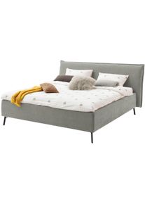 Polsterbett Home Affaire "Aurela, liebevoll verarbeitete Biese & wahweise &Uuml;berl&auml;nge", grau (light, grau), B:203cm L:231cm, 85% Polyester, 15% Viskose, Betten, Polsterbett, inkl. 7-fache Einlegetiefenverstellung & saugroboterfreundliche H&ouml;he
