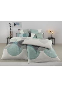 Bettw&auml;sche OTTO HOME "Carla ab Gr. 135x200 cm und in drei Qualit&auml;ten", gr&uuml;n (seegr&uuml;n), B/L: 155cm x 220cm, 1 Stk., 1 Stk., Feinbiber, B/L: 80cm x 80cm, 2 Stk., Feinbiber, Obermaterial: 100% Baumwolle, Bettw&auml;sche, Bettw&auml;sche, 100% Baumwolle, geometrisches Design, Kreise, Bierbaum by OTTO home
