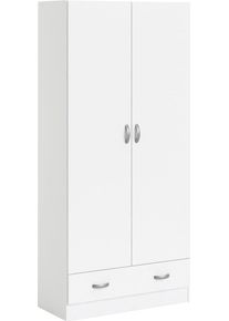 Kleiderschrank Home Affaire "Space Dreht&uuml;renschrank, Aufbewahrung Kasten Schrank Stauraum", wei&szlig;, B:79,4cm H:170,4cm T:35,7cm, Holzwerkstoff, Schr&auml;nke, Kleiderschrank, 2 T&uuml;ren, 3 Einlegeb&ouml;den und 1 breite Schublade, Breite 79 cm
