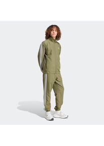 Trainingsanzug adidas Sportswear "3-STREIFEN WOVEN", Herren, Gr. S, gr&uuml;n (olive strata), Obermaterial: 100% Polyester, Sportanz&uuml;ge Trainingsanzug, zweiteiliges Set, aus Polyester, mit durchgehendem Rei&szlig;verschluss