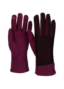 styleBREAKER Baumwollhandschuhe &raquo;Touchscreen Handschuhe mit weichem Riffel Muster&laquo; 1 Stk. rot, Gr&ouml;&szlig;e Einheitsgr&ouml;&szlig;e