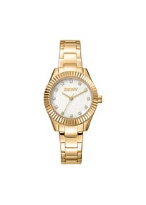 Quarzuhr DKNY "Chambers Glitz", goldfarben, Armbanduhren, Damen, Quarzuhr, Armbanduhr, Damenuhr, Edelstahlarmband, analog