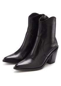 Stiefelette French Connection "Cowboy Boots, Western Boots, Boots, Stiefel, Lederstiefelette", Damen, Gr. 39, schwarz, Obermaterial: 100% Schafsleder. Decksohle: 100% Lederimitat. Futter: 50% Lederimitat, 50% Textilmaterial. Laufsohle: 100% Synthetik, unifarben, Schuhe Stiefelette, NEU Ankle Boots, Cowboy Stiefelette, Western Stiefelette aus Leder