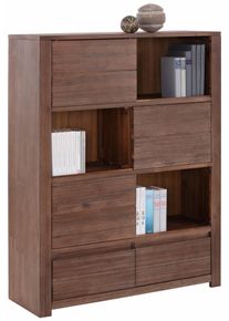 Mehrzweckregal OTTO HOME "Wally", braun (dunkelbraun geb&uuml;rstet), Regale, Mehrzweckregal, mit Holzschiebet&uuml;ren.