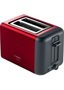 Bosch Toaster &raquo;DesignLine TAT3P424DE, Integrierter Edelstahl-Br&ouml;tchenaufsatz&laquo; 2 kurze Schlitze 820 W Abschaltautomatik, Auftaufunktion, Liftfunktion, 