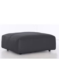 Hocker Musterring "LUCIA", braun (braun bax), B:120cm H:43cm T:120cm, Flachgewebe VALMONT (60% Baumwolle/40% Leinen);Leder PURO, pigmentiertes Leder;Microfaser CRONA (100% Polyester);Flachgewebe FLORIS (100% Polyester);Leder BAX, pigmentiertes Leder, Hocker, Hocker