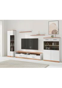 OTTO home Wohnwand &raquo;Ribe: 5teilig, Breite: 280cm,Fronten aus Massivholz,Korpus aus Melamin&laquo; 5 Stk. tlg.