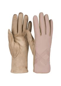 styleBREAKER Fleecehandschuhe &raquo;Touchscreen Handschuhe Zick-Zack bestickt&laquo; 1 Stk. braun, Gr&ouml;&szlig;e Einheitsgr&ouml;&szlig;e