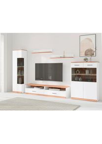 OTTO home Wohnwand &raquo;Ribe: 5teilig, Breite: 280cm,Fronten aus Massivholz,Korpus aus Melamin&laquo; 5 Stk. tlg.