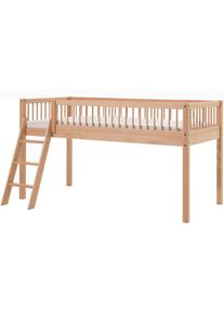 Vipack Spielbett &raquo;Forrest, Absturzschutz mit Sprossen-Optik, Pfostenst&auml;rken ca. 50x50mm&laquo; Buche natur lackiert, stabil und hochwertig gebaut, inkl. 