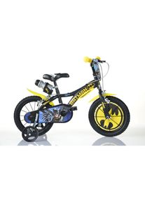 DINO BIKES Kinderfahrrad &raquo;16" Batman Kinderfahrrad Jugenfahrrad Freilauf 4&ndash;7 Jahre St&uuml;tzr&auml;der&laquo; 1 Gang mit St&uuml;tzr&auml;dern, Trinkflasche und Frontschild