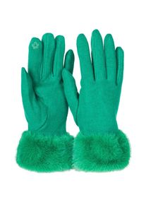 styleBREAKER Fleecehandschuhe &raquo;Unifarbene Touchscreen Handschuhe mit Kunstfell&laquo; 2 Stk. gr&uuml;n, Gr&ouml;&szlig;e Einheitsgr&ouml;&szlig;e