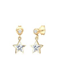 Elli Paar Ohrstecker &raquo;Ohrringe Kinder Stern 925 Silber vergoldet, mit Kristallen von Swarovski &laquo; goldfarben, Gr&ouml;&szlig;e 14