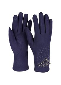 styleBREAKER Fleecehandschuhe &raquo;Touchscreen Handschuhe mit Strass und Perlen&laquo; 1 Stk. blau, Gr&ouml;&szlig;e Einheitsgr&ouml;&szlig;e