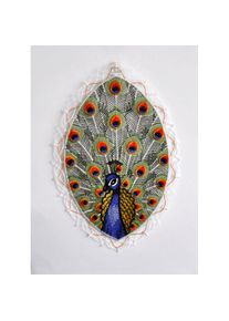 Stickereien Plauen Fensterbild &raquo;Pfau&laquo;