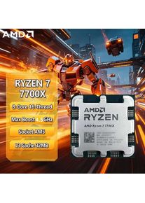 AMD Ryzen 7 7700X CPU, R7 7700X, 4.5GHz,8-Core,16-Thread, 5NM, L3=32M,100-000000591 Socket AM5, but without Cooler
