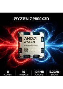 8 Core 16 Thread Multi-thread Processor 9800X3D AMD R7 4NM 120W Socket AM5 DDR5 Gaming Tray CPU No Cooler