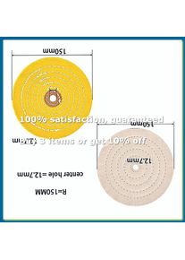 2Pcs Polishing Discs Polishing Wheel Kit 150mm Polishing Wheel Set for Table Buffer Polisher with 12.7mm Mandrel Hole-A62I