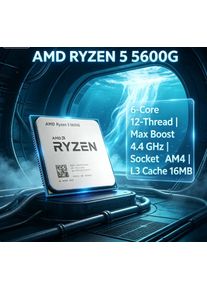 Budget 1080P Light Gaming Tray APU AMD R5 5600G Built In Graphics 3.9GHz To 4.4GHz AM4 Processor Without Cooling Fan
