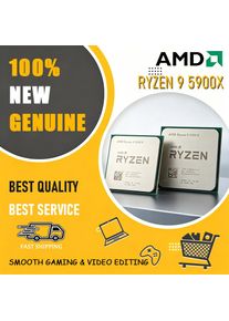 AMD Ryzen 9 5900X 100% Brand New 12-Core 24-Thread 3.7GHz--4.8GHz 7NM L2=6MB L3=64M CPU Processor Socket AM4 high TOPS