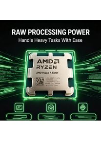 Desktop Gaming Processor AMD Ryzen 7 8700F 16MB L3 Cache 4nm 65W Socket AM5 DDR5 8 Core 16 Thread CPU Without Fan