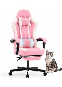 Ergonomic High Back Gaming Chair with Footrest, Lumbar Support, Pocket Spring Cushion, Swivel Office Desk Chair for Adults