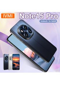IVMI Global Note15 Pro Smartphone Android 3GB RAM 16GB ROM 6.6inch Dual SIM Google Play Store Face ID 4G Network Mobile Phones