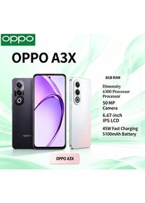 2026New Vivo phones OPPO A3X Smartphone 8GB RAM 256GB ROM Mediatek Helio P35 Octa-Core 6.5' HD+ Display Dual 13MP + 2MP Camera