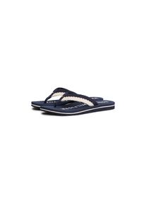 Tommy Hilfiger Zehentrenner &raquo;TH CROCHET SUMMER SANDAL&laquo; Dianette, Strandschuh in sommerlicher H&auml;keloptik blau, Gr&ouml;&szlig;e 35
