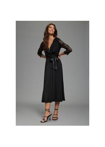 Laura Scott Abendkleid aus Jersey und Spitze, mit V-Ausschnitt in Wickeloptik