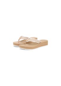 Tommy Hilfiger Zehentrenner &raquo;TH STRIPE SUMMER SANDAL&laquo; Sommerschuh, Dianette, Plateauschuh mit gestreifter Bandage beige, Gr&ouml;&szlig;e 36