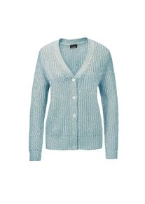 GOLDNER Strickjacke &raquo;Kurzgr&ouml;&szlig;e Langarm Strickjacke mit V-Ausschnitt&laquo; Knopfleiste gr&uuml;n, Gr&ouml;&szlig;e 23