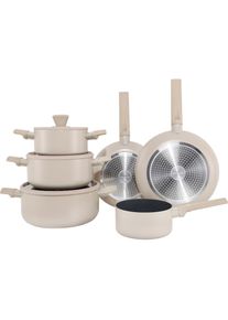 Hanseatic Topf-Set &raquo;ALU SCANDI, mit Antihaftbeschichtung&laquo; Set, Stielkasserolle 16 cm, Kochtopf 16/20/24 cm, Bratpfanne 24/28 cm, 9 tlg. Aluminium