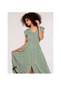 Apricot Druckkleid &raquo;Gemustertes Maxikleid&laquo; 1 tlg. mit bestickter Bord&uuml;re gr&uuml;n, Gr&ouml;&szlig;e M (38)